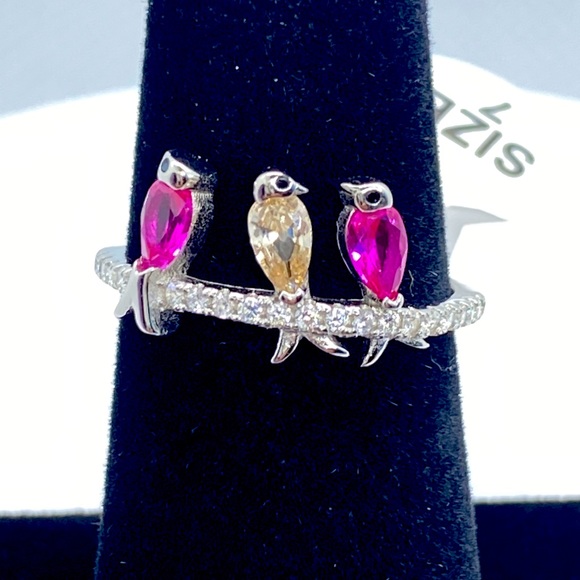 Jewelry - Sterling Silver Ring with Swarovski Elements Birds
